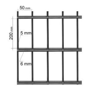 Plotový panel 2D, výška 0830 mm, oko 50 x 200 mm, antracit