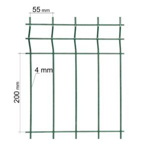 Plotový panel 3D eko, výška 2030 mm, oko 55 x 200 mm, zelený