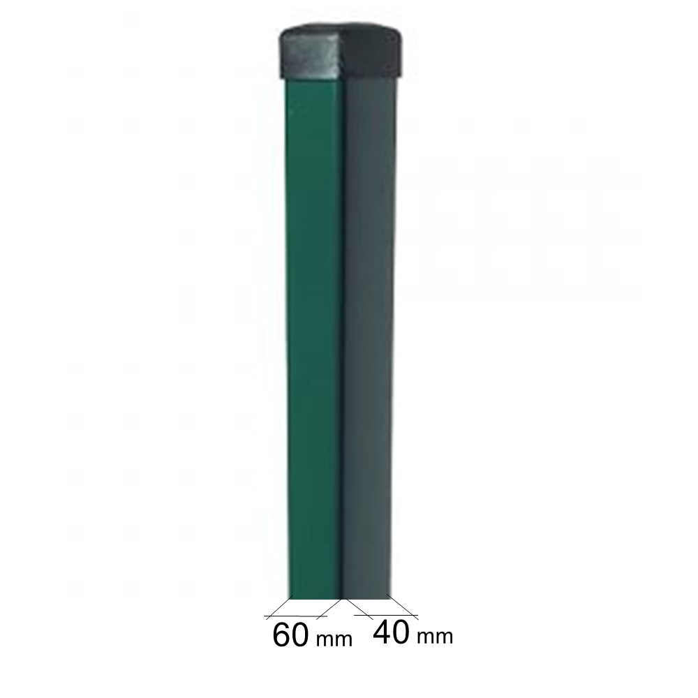 Stĺpik hranatý 60 x 40 mm, výška 2600 mm, zelený