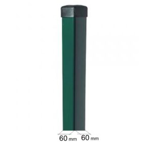 Stĺpik hranatý 60 x 60 mm, výška 2600 mm, zelený