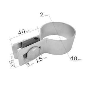Objímka na stĺp 48 mm, začiatočná, antracit, pozinkovana, zelena