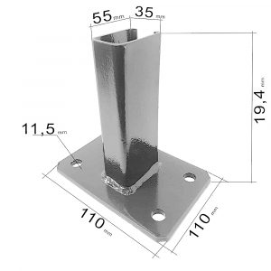 pletiva Platňa na stĺp 60 x 40 mm, rozmer