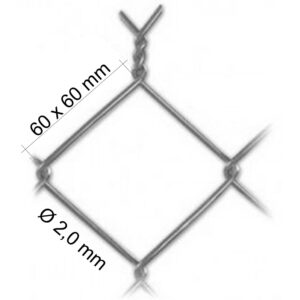 Pletivo štvorhranné ZN, výška 1000 mm, oko 60 x 60 mm, 25 m