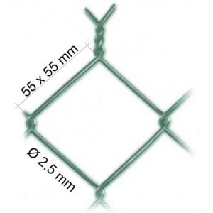 Pletivo štvorhranné ZN+PVC, výška 1200 mm, oko 55 x 55 mm, 25 m