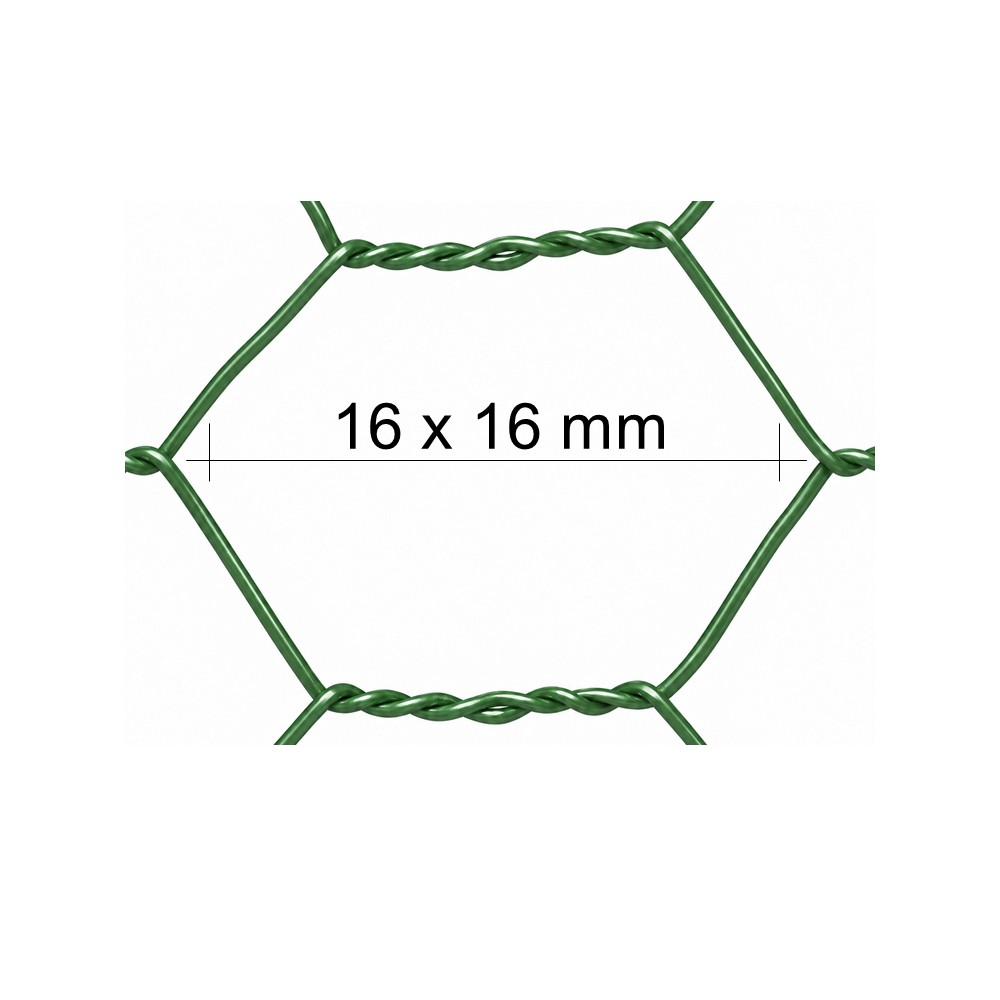 Šesťhranné pletivo poplastované, výška 1000 mm, oko 16 x 16 mm, 10 m