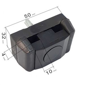 univerzalna príchytka na stlp 60x 40 mm bez nožičiek čierna rozmer