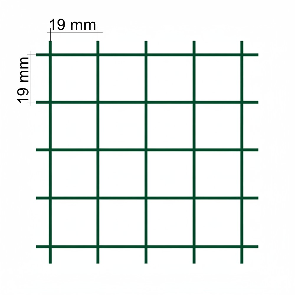Chovateľská zváraná sieť ZN+PVC, výška 500 mm, oko 19 x 19 mm, 5 m
