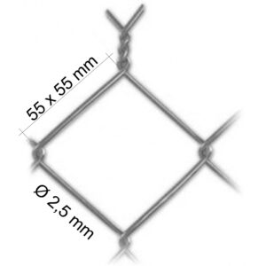Pletivo štvorhranné ZN+PVC antracit, výška 1600 mm, oko 55 x 55 mm, 25 m