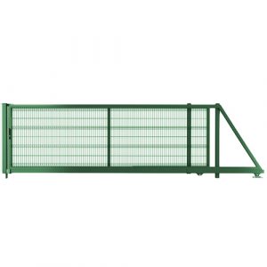 Brána samonosná posuvná, bez pohonu, výplň 2D panel, zelená