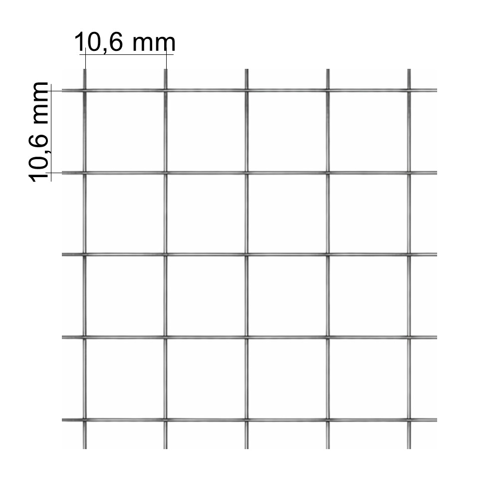 Chovateľská zváraná sieť ZN, výška 1000 mm, oko 10,6 x 10,6 mm, 10 m